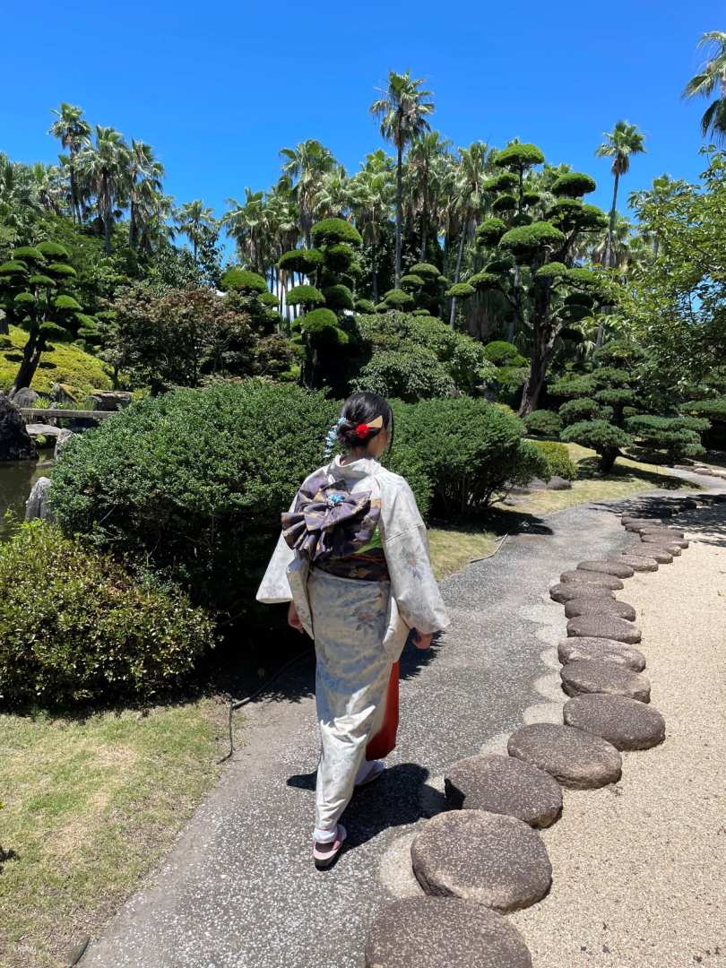 Kimono wearing experience (Genuine Oshima silk pongee) in Kagoshima