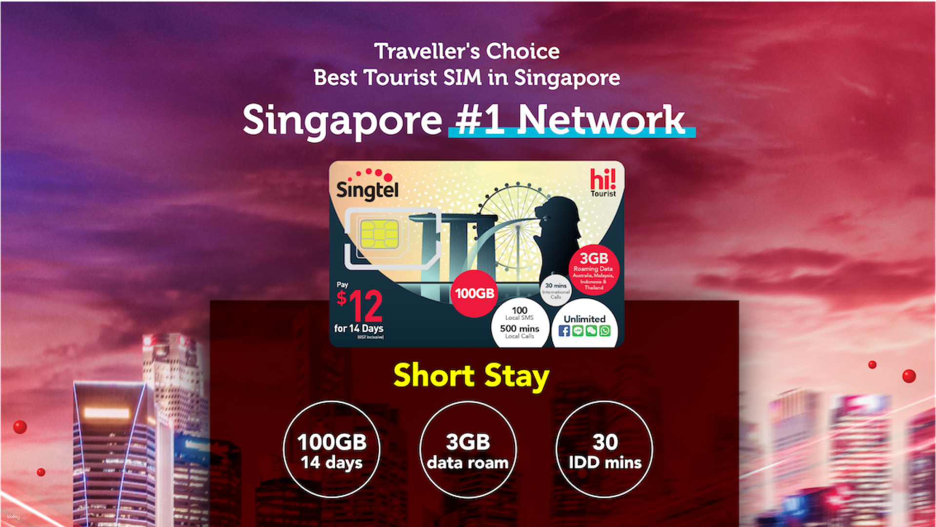[Mikitravel Exclusive] Singapore #1 Network| Singtel 5G/4G eSIM Card | Up to 120GB